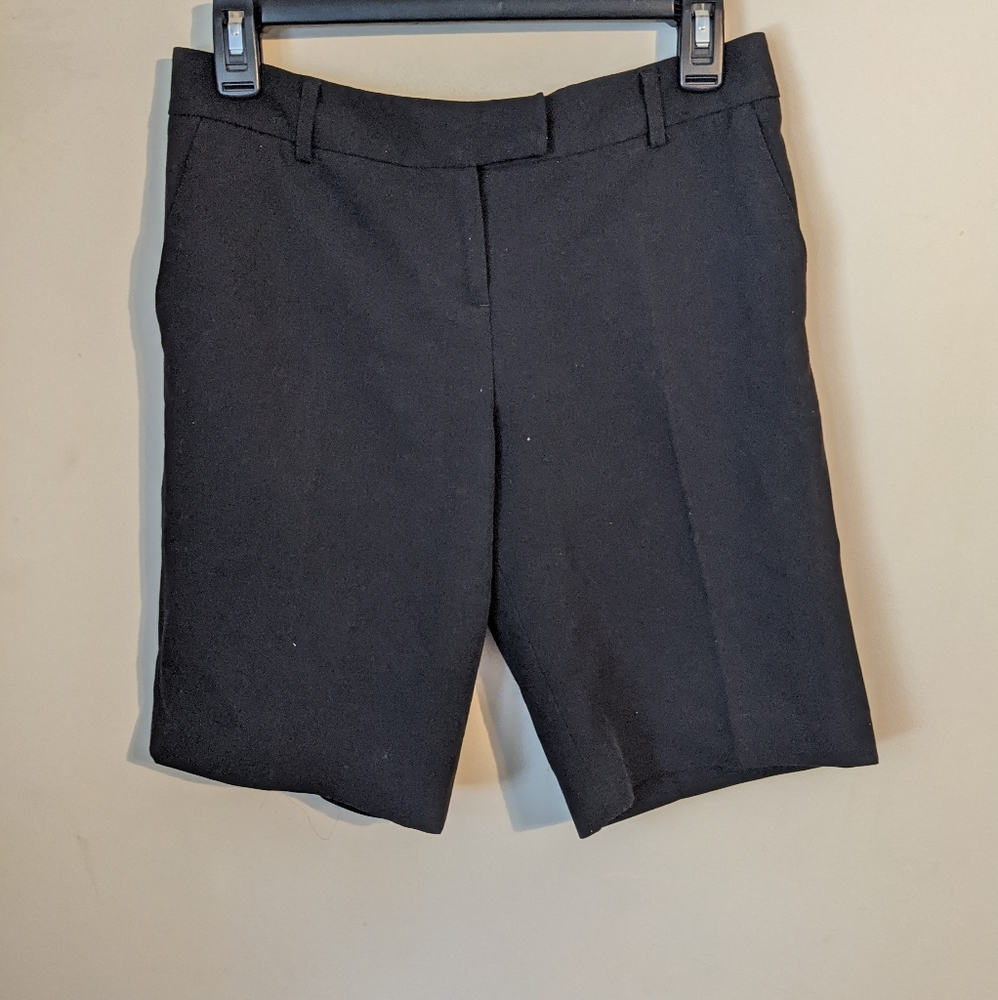 Black three quarter knee length bermuda shorts